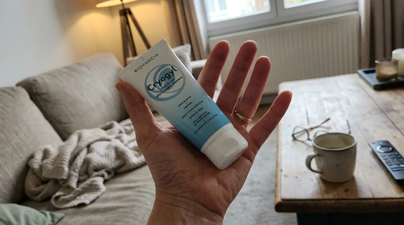Photo UGC de Cryogyl tenue par Claire dans son salon, test après 60 jours