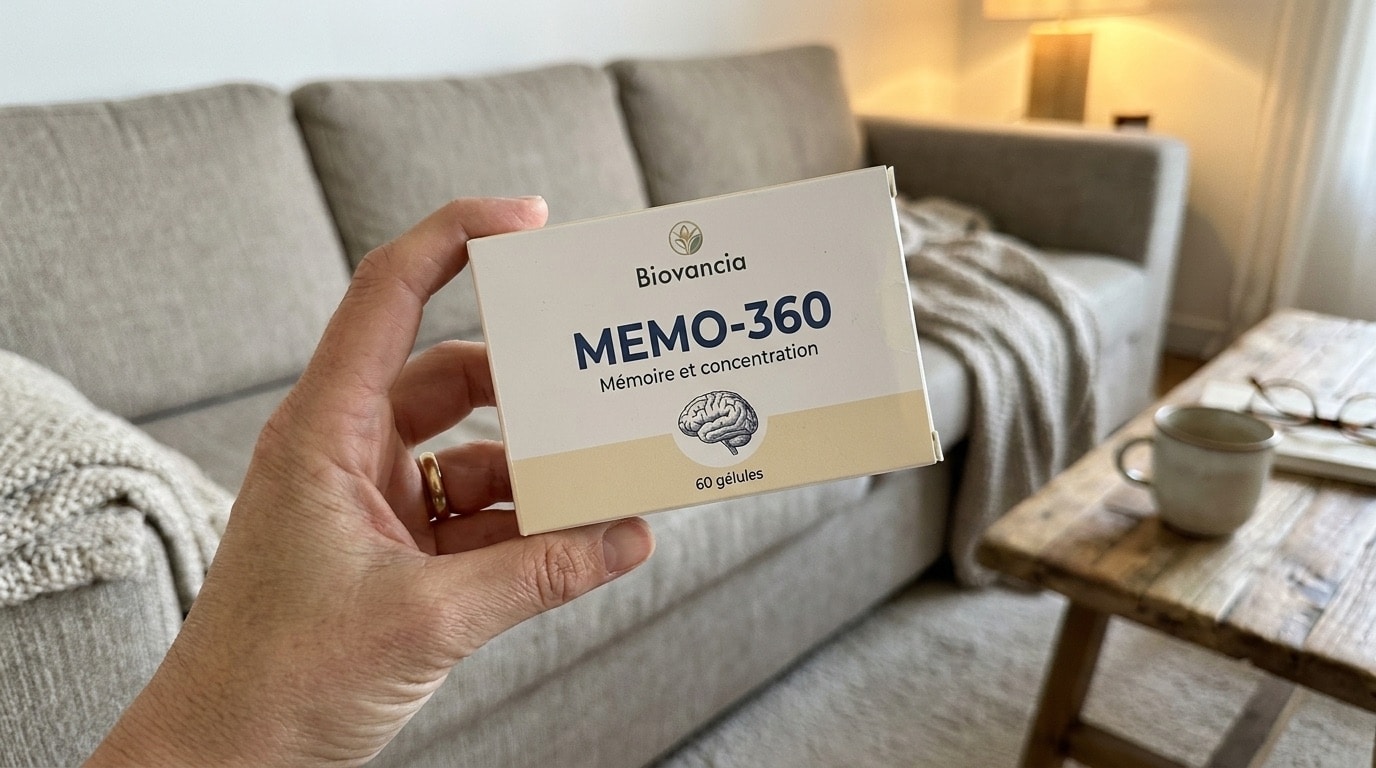 Photo UGC de Memo 360 tenue par Claire dans son salon, test après 60 jours