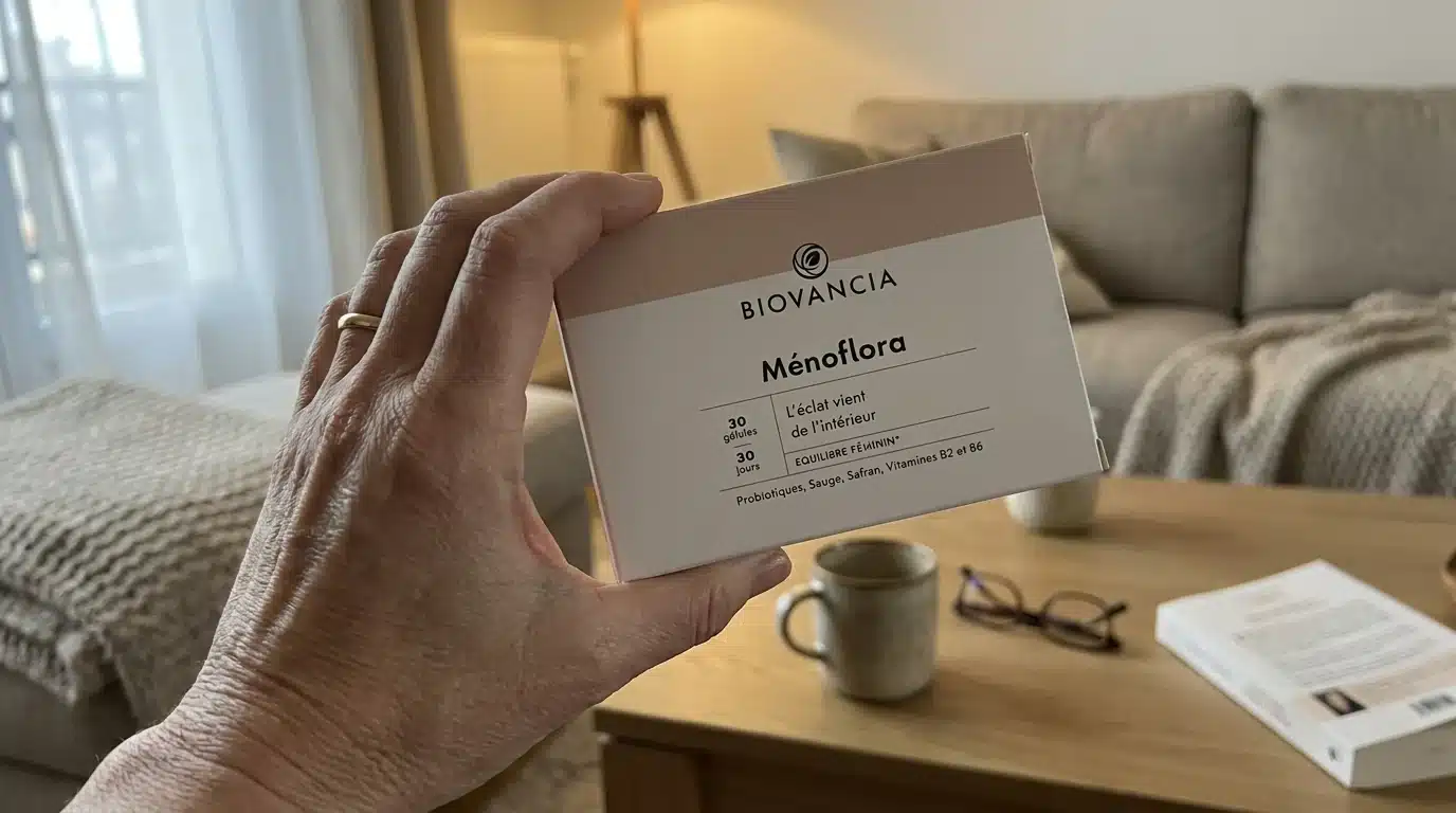 Photo UGC de Ménoflora Biovancia tenue par Claire dans son salon, test après 60 jours